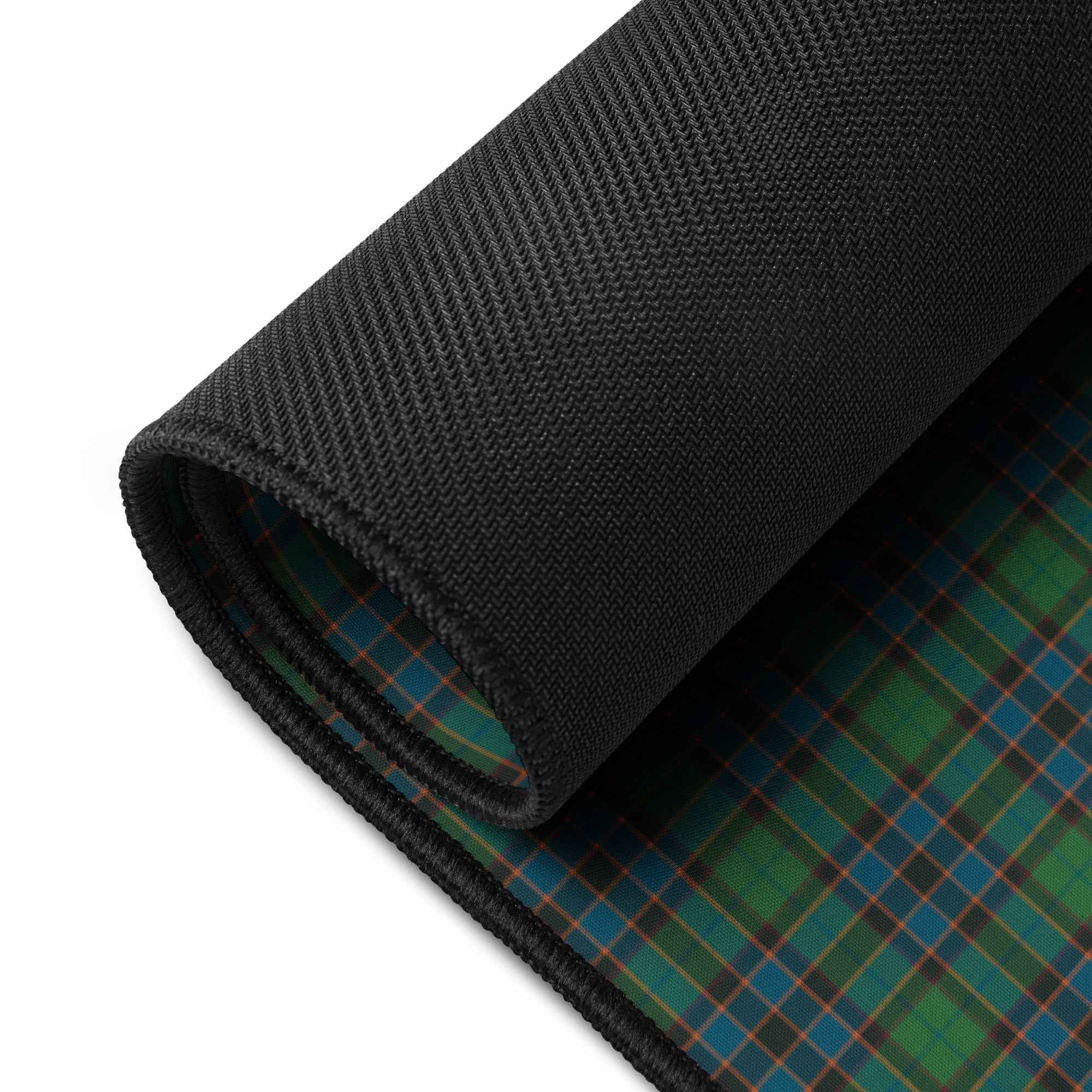 Desk Mat Green Blue Orange Plaid Tartan