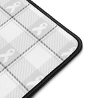 Desk Mat Lung Cancer Awareness Plaid, White Ribbon, Supportive Gift - Scottish Squares