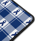 Desk Mat Colorectal Cancer Awareness Plaid, Dark Blue Ribbon, Supportive Gift - Scottish Squares