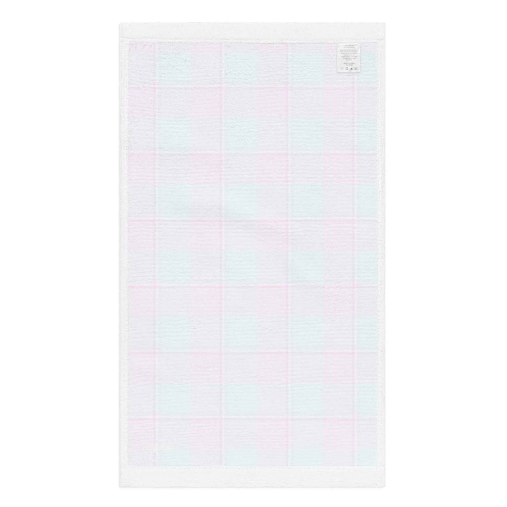 Mauve and Coastal Mist Plaid Hand Towel - Scottish Squares