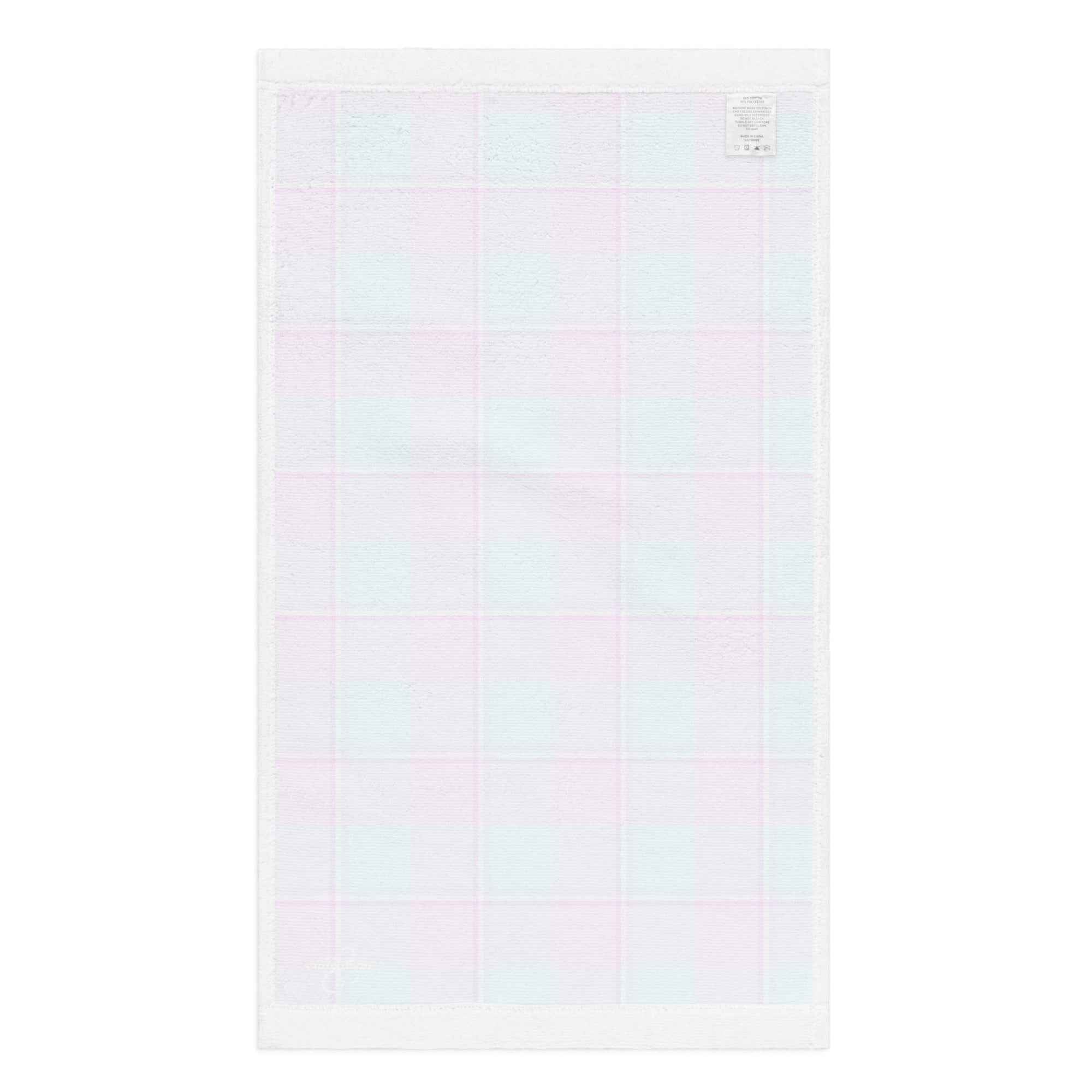 Mauve and Coastal Mist Plaid Hand Towel - Scottish Squares