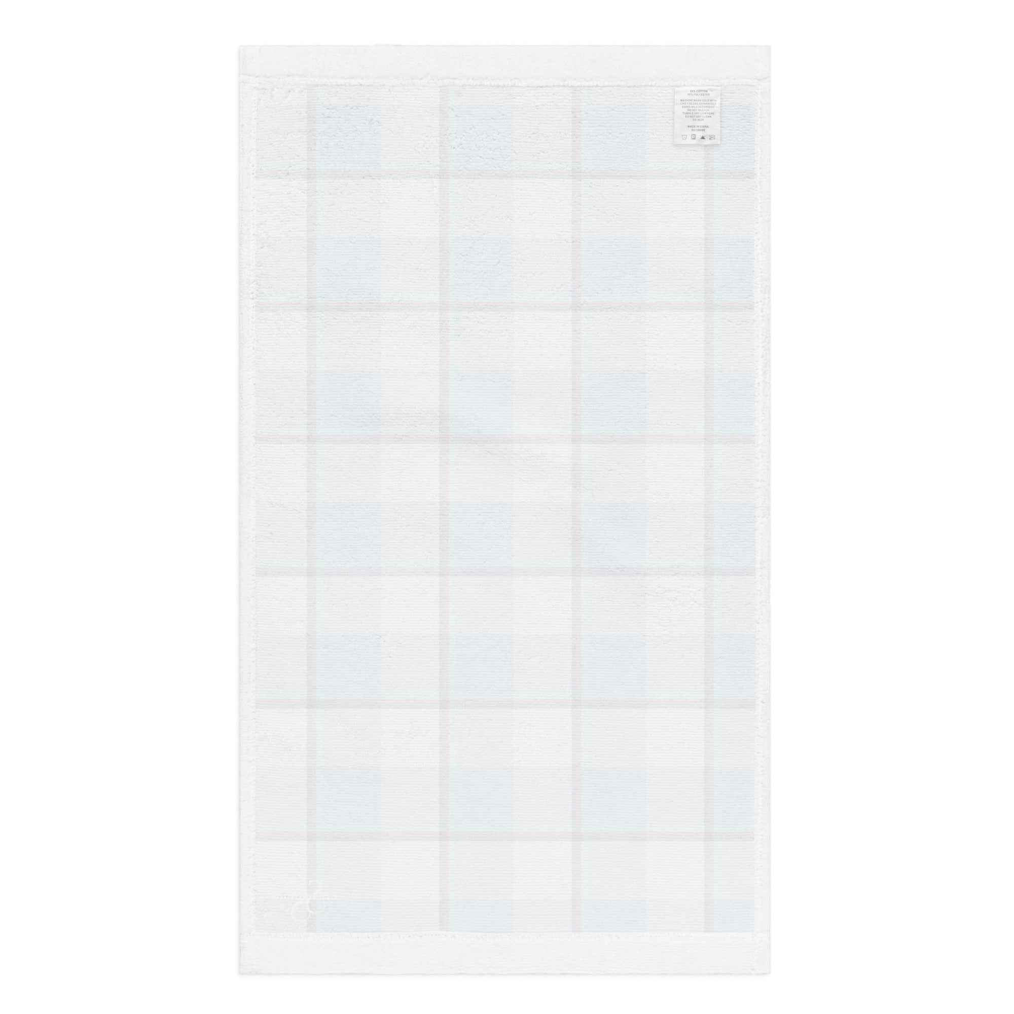 Pink Cloud and Blue Lagoon Plaid Hand Towel - Scottish Squares