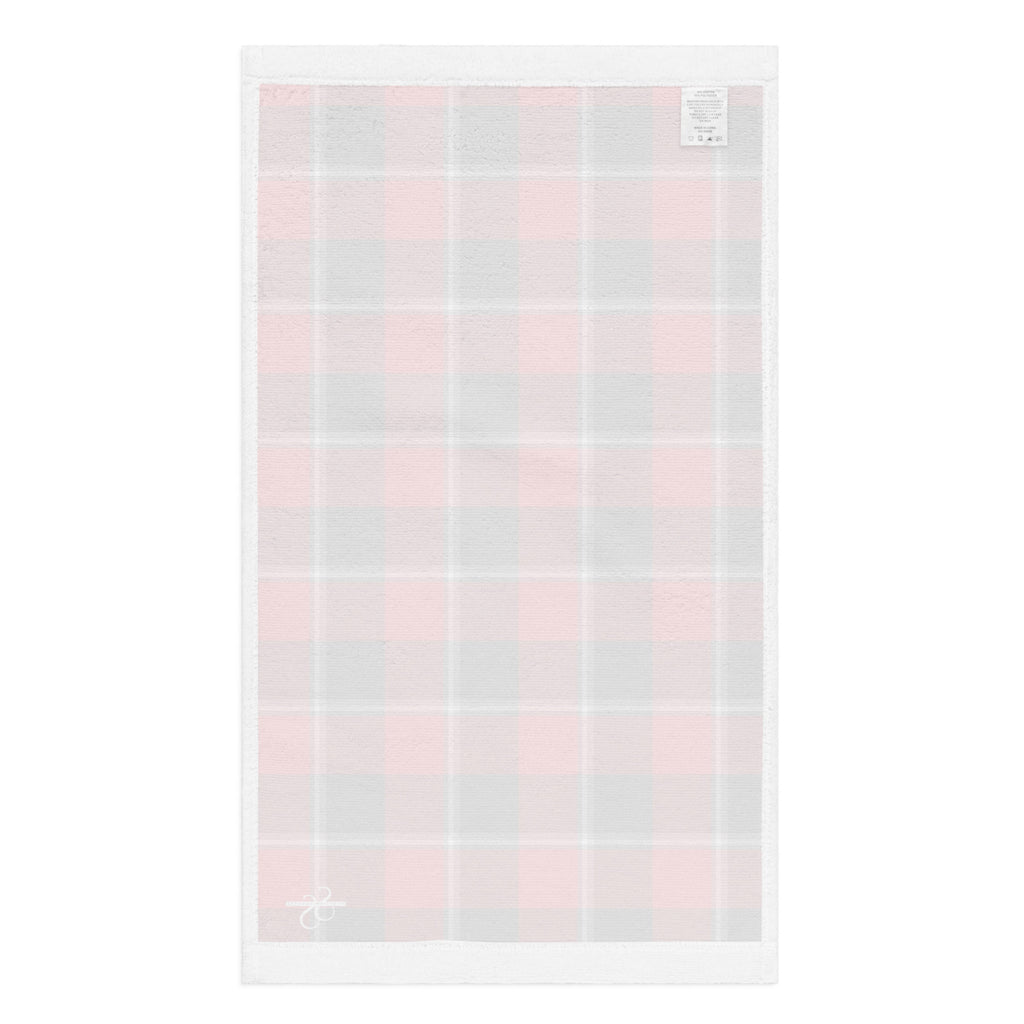 Red Ribbon and Heavy Metal Plaid Hand Towel - Scottish Squares