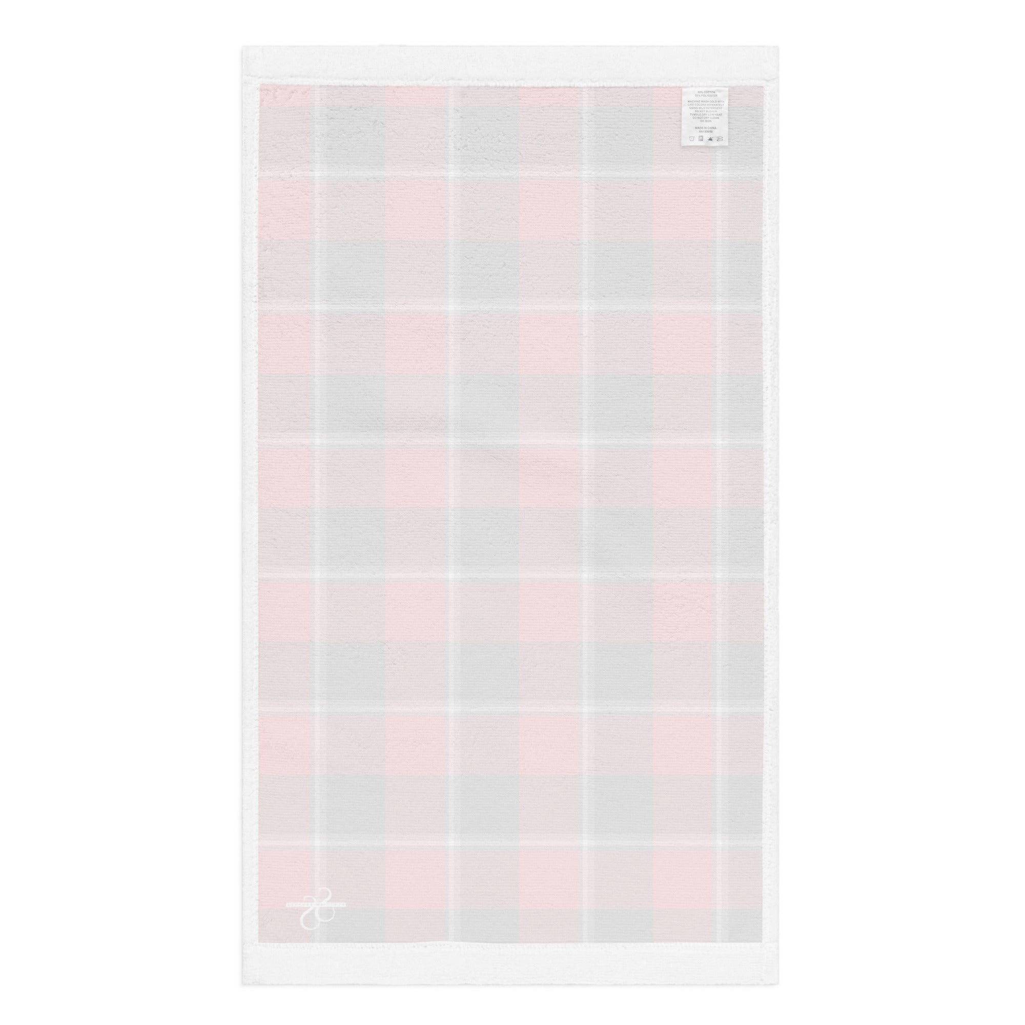 Red Ribbon and Heavy Metal Plaid Hand Towel - Scottish Squares
