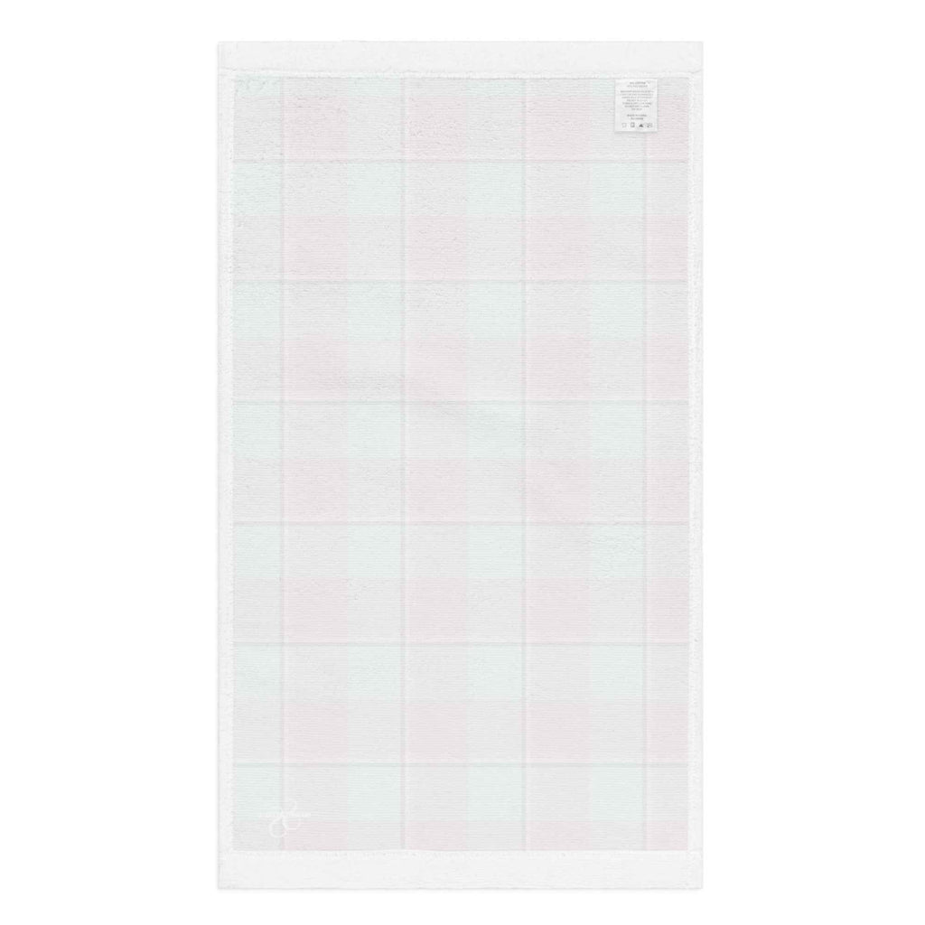 Vista Blue and Turkish Rose Plaid Hand Towel - Scottish Squares