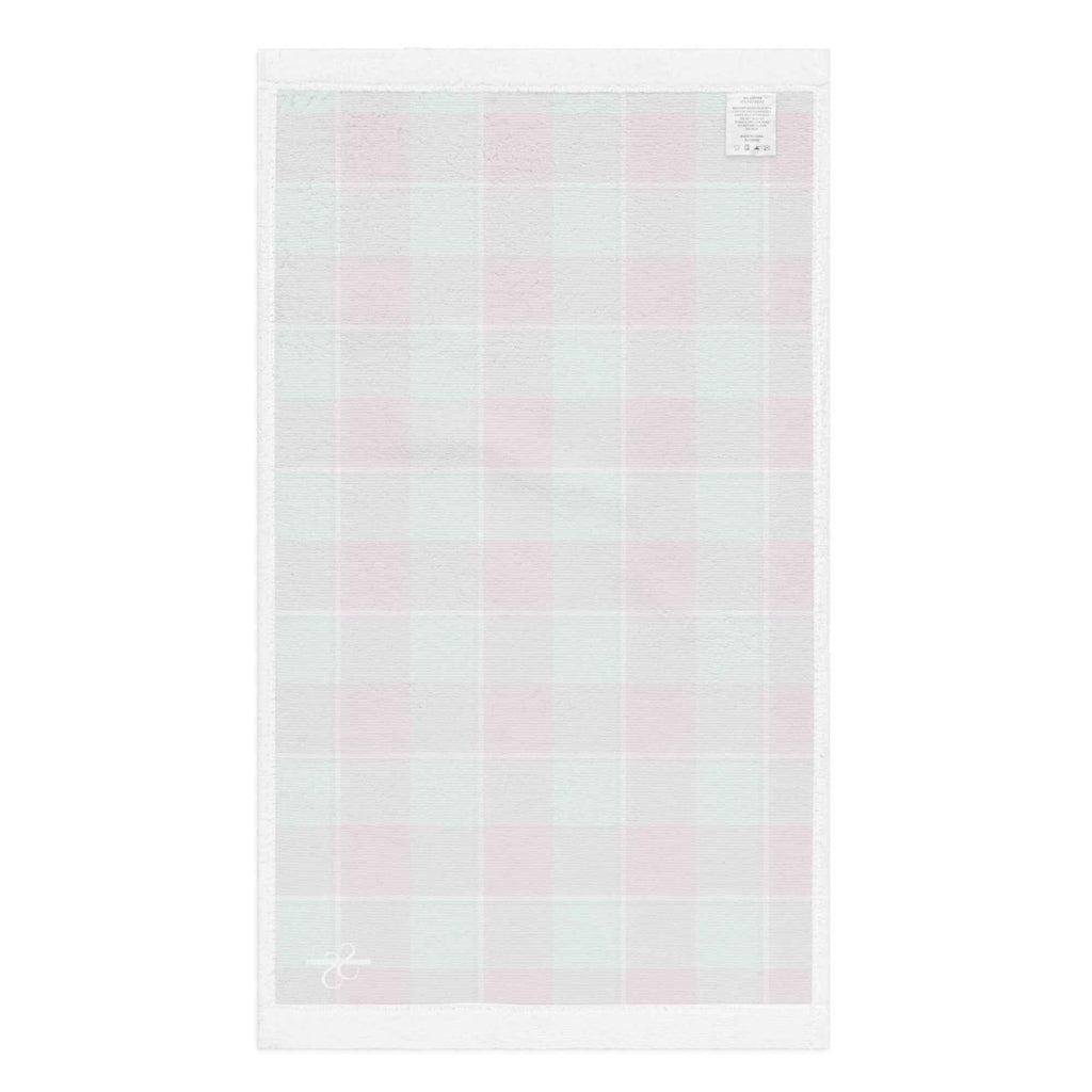 Ocean Green and Mulberry Wood Plaid Hand Towel - Scottish Squares