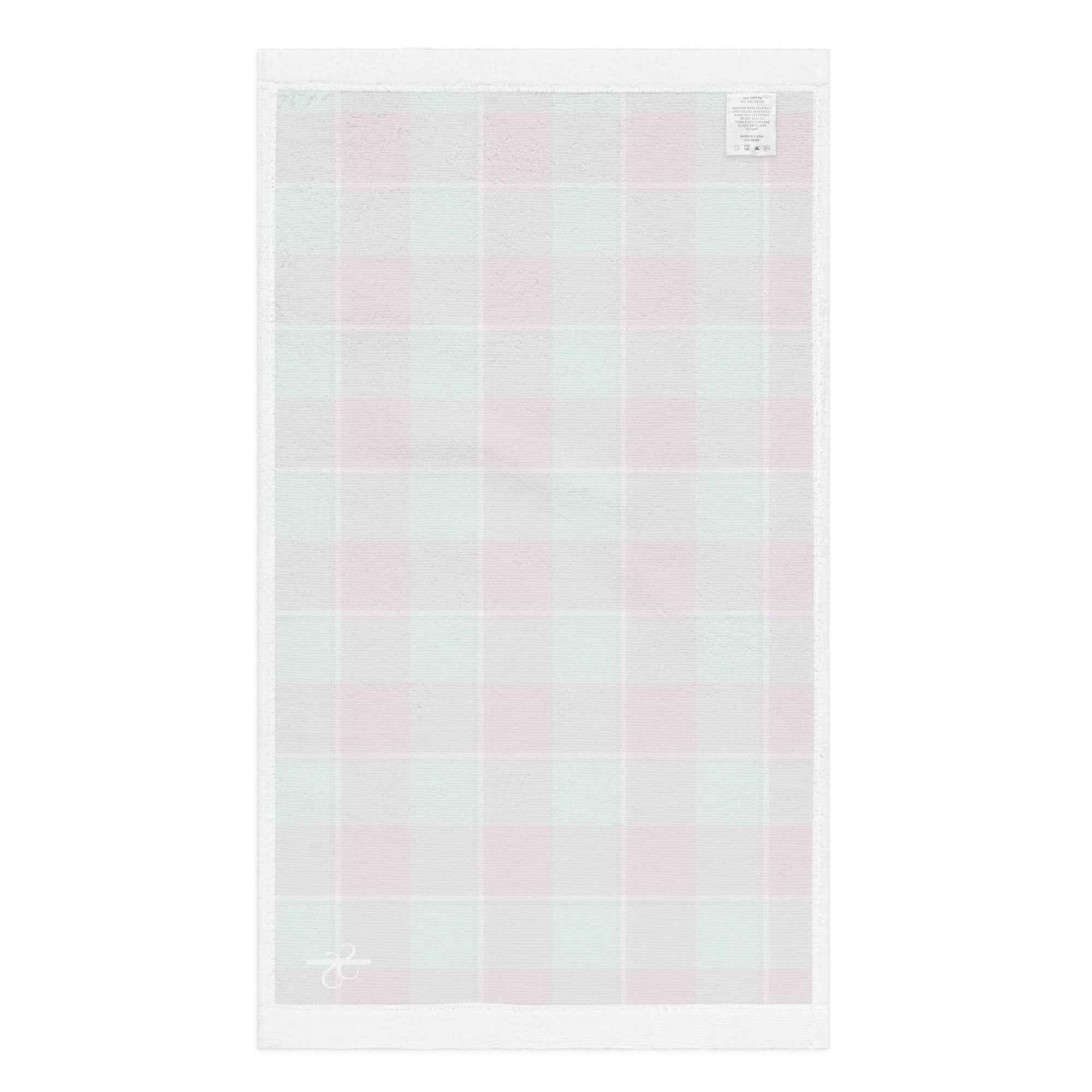 Ocean Green and Mulberry Wood Plaid Hand Towel - Scottish Squares