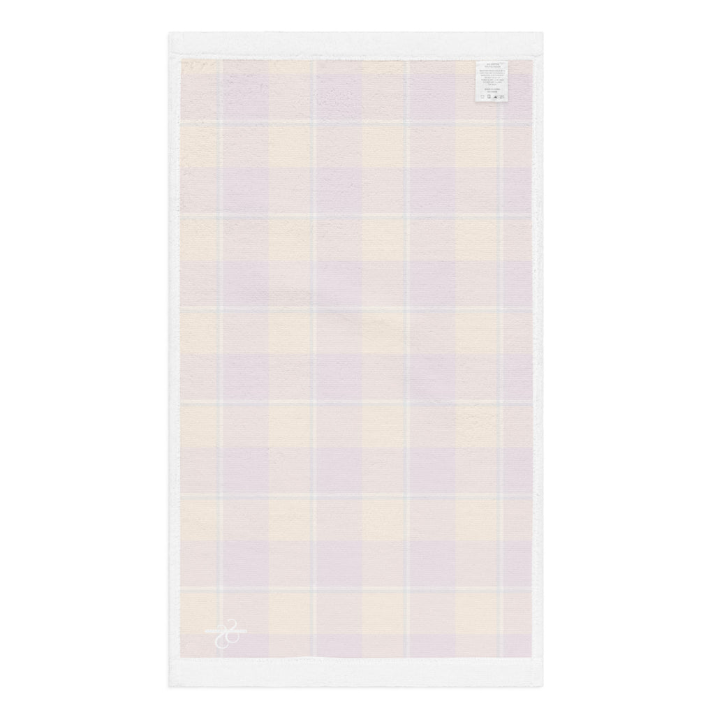Tahiti Gold and Rose Bud Cherry Plaid Hand Towel - Scottish Squares