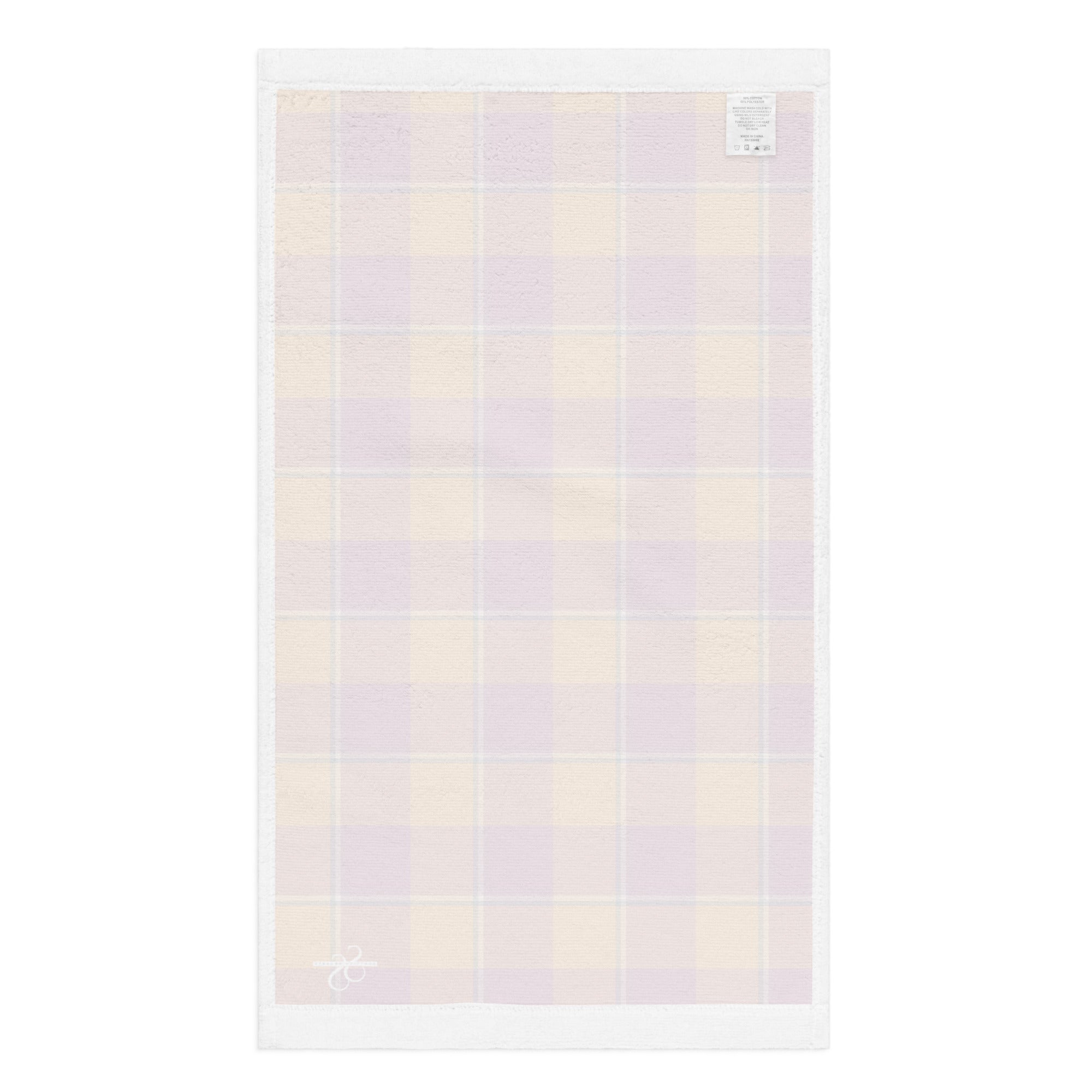 Tahiti Gold and Rose Bud Cherry Plaid Hand Towel - Scottish Squares