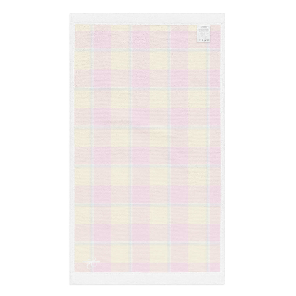 Corn and Razzmatazz Plaid Hand Towel - Scottish Squares