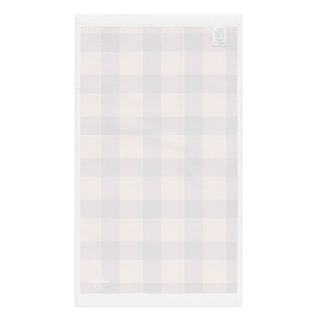 Hit Pink and Livid Brown Plaid Hand Towel - Scottish Squares