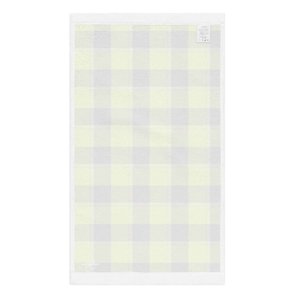 Electric Lime and Livid Brown Plaid Hand Towel - Scottish Squares