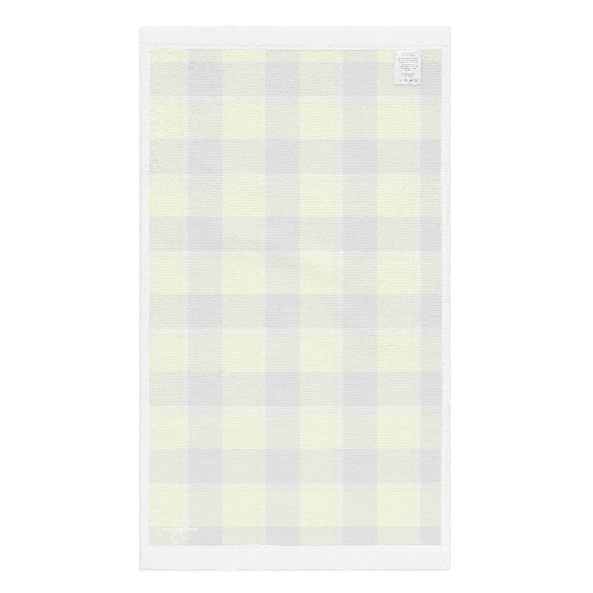 Electric Lime and Livid Brown Plaid Hand Towel - Scottish Squares