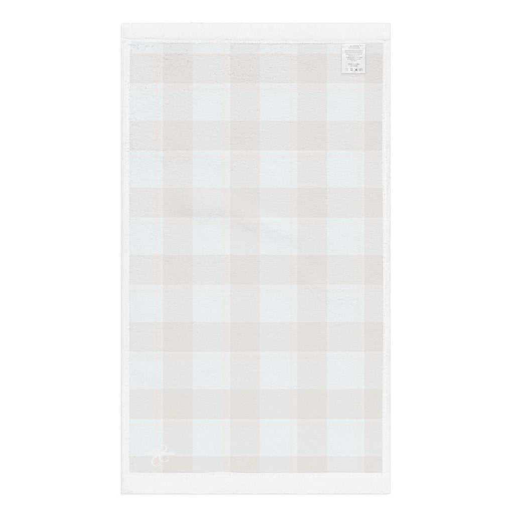 Blizzard Blue and Livid Brown Plaid Hand Towel - Scottish Squares