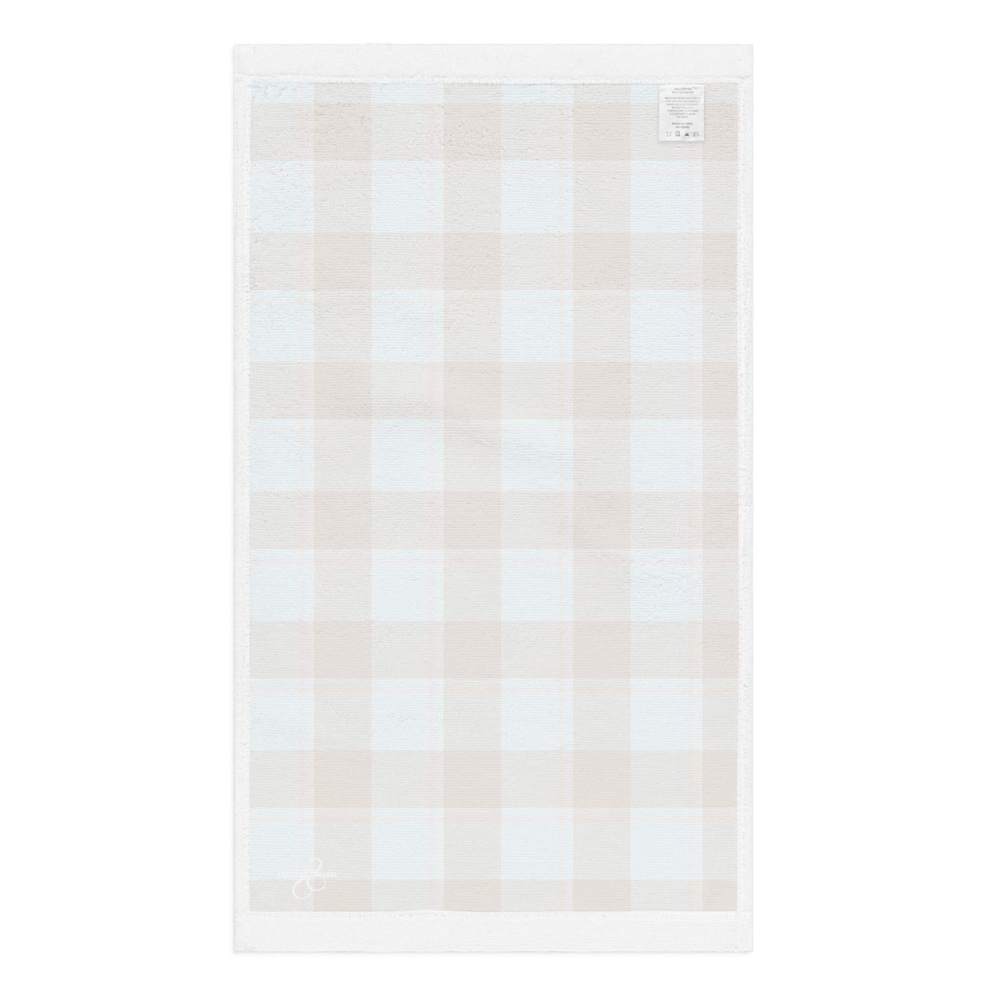 Blizzard Blue and Livid Brown Plaid Hand Towel - Scottish Squares