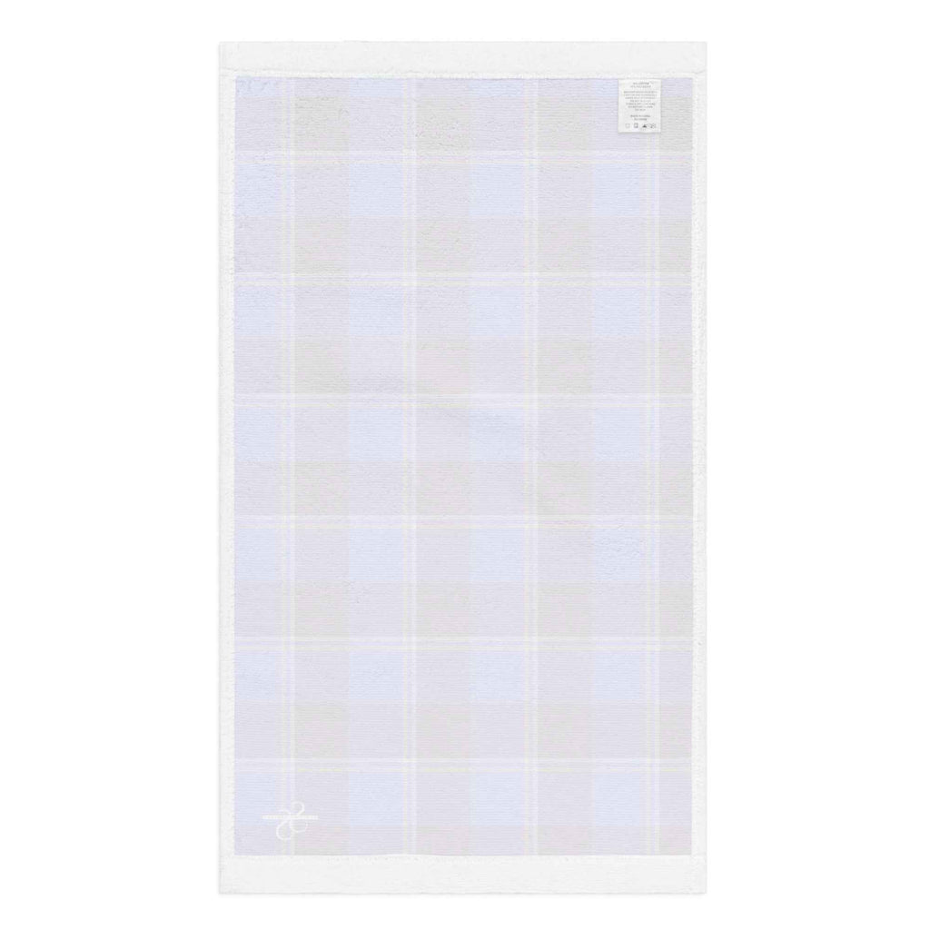 Cornflower Blue and Livid Brown Plaid Hand Towel - Scottish Squares