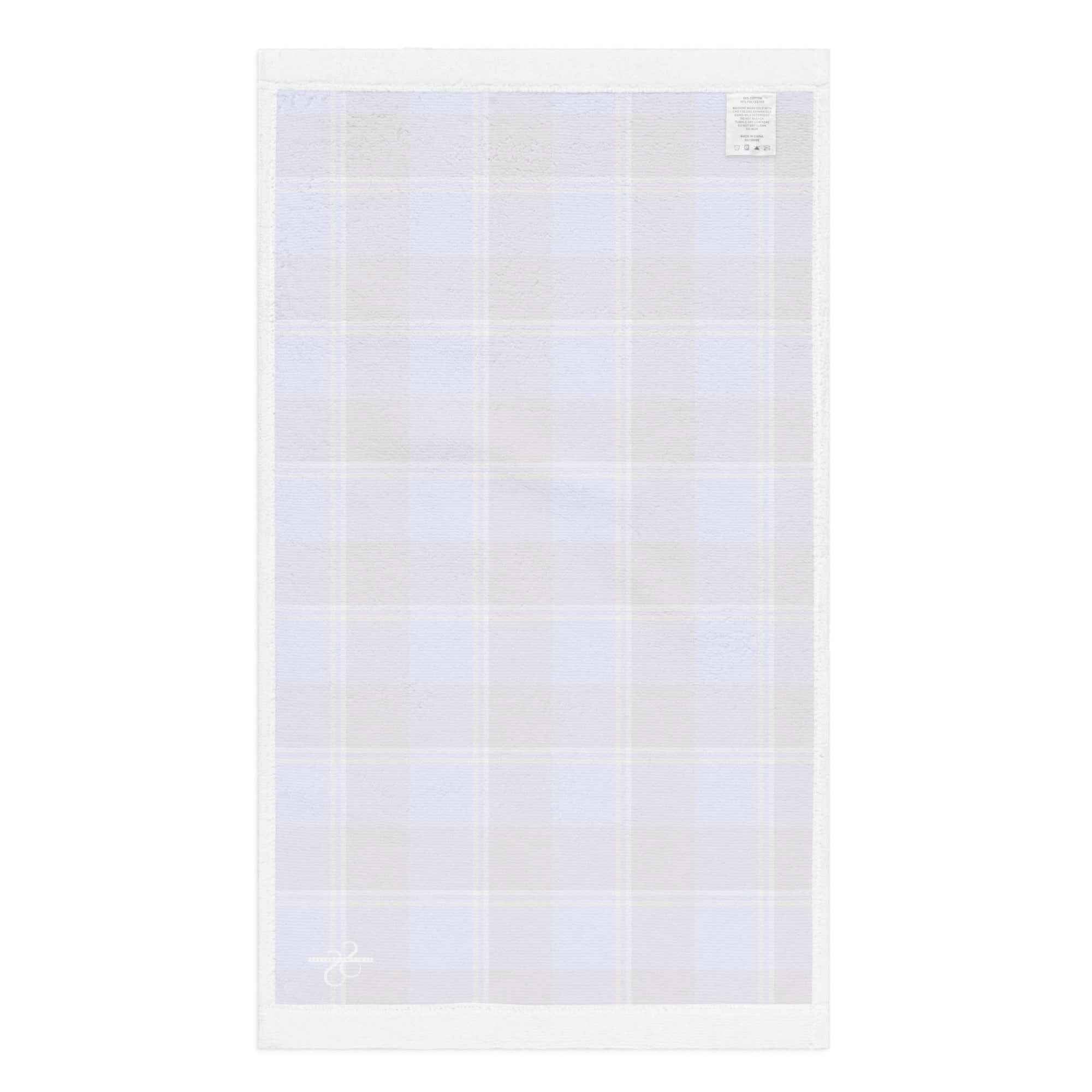 Cornflower Blue and Livid Brown Plaid Hand Towel - Scottish Squares