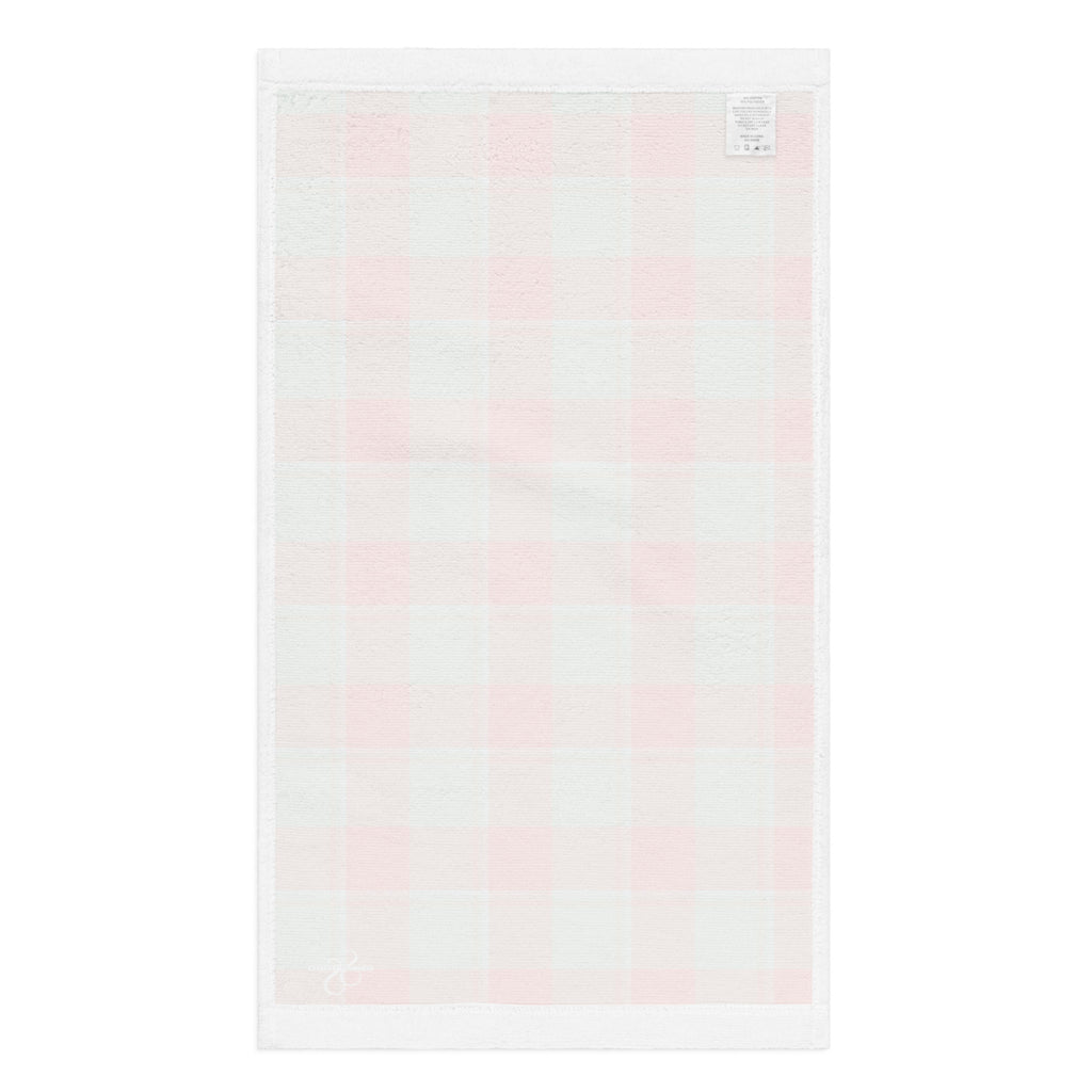 Spring Rain and Persimmon Plaid Hand Towel - Scottish Squares