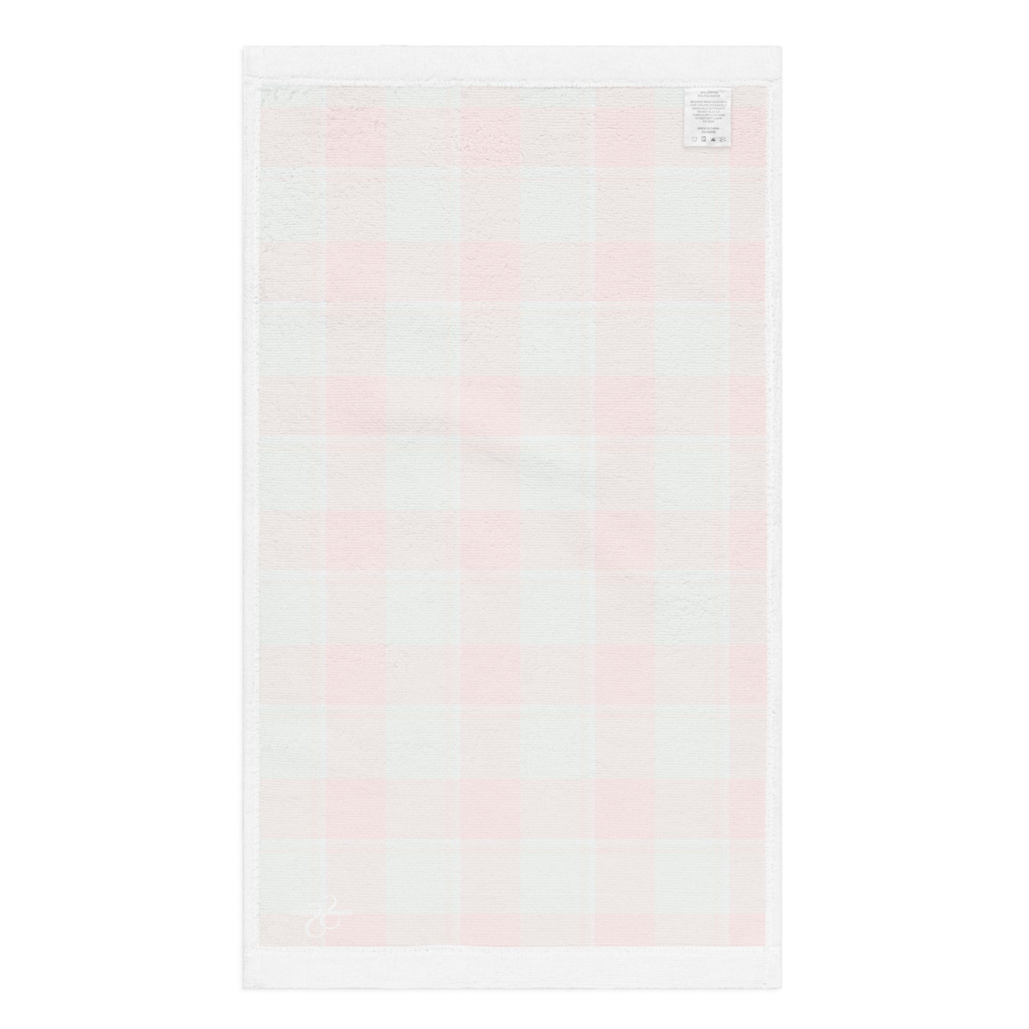 Spring Rain and Persimmon Plaid Hand Towel - Scottish Squares
