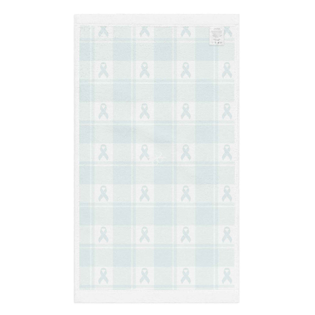 Hand Towel Cervical Cancer Awareness Plaid, Teal Ribbon, Supportive Gift - Scottish Squares