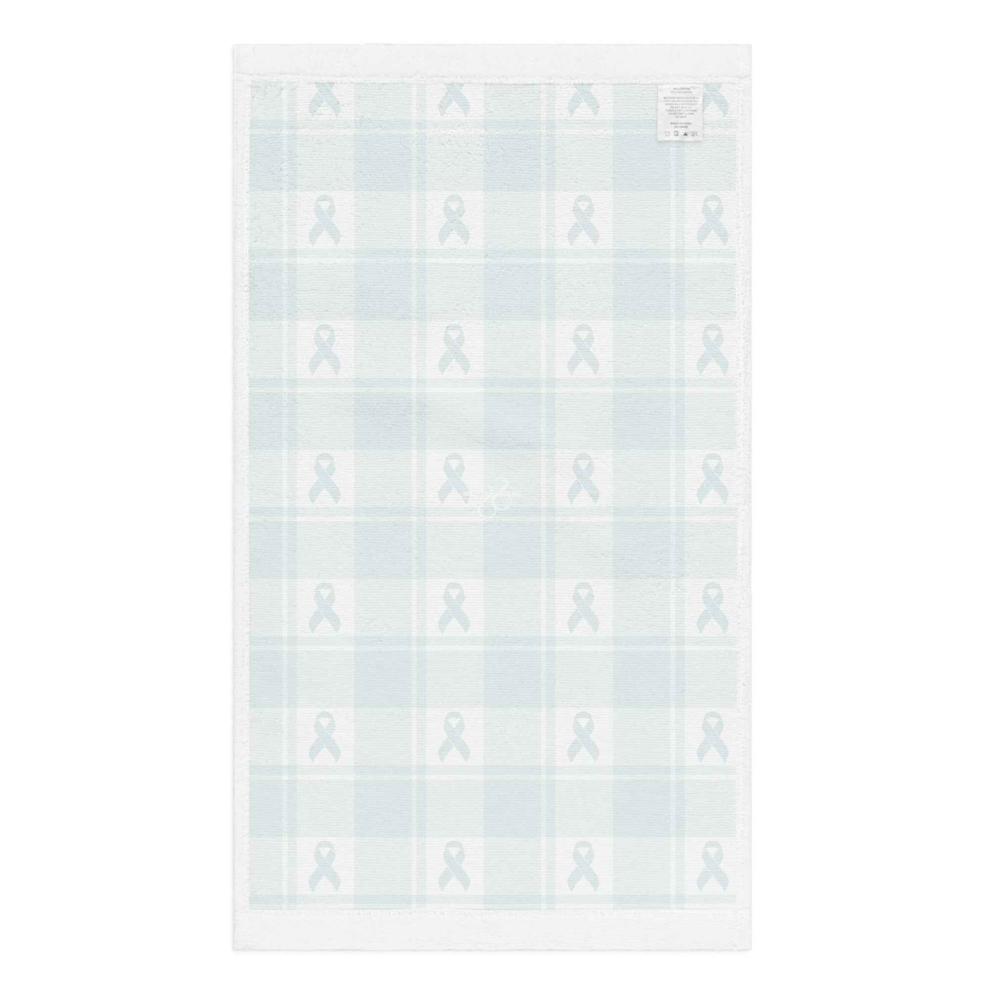 Hand Towel Cervical Cancer Awareness Plaid, Teal Ribbon, Supportive Gift - Scottish Squares