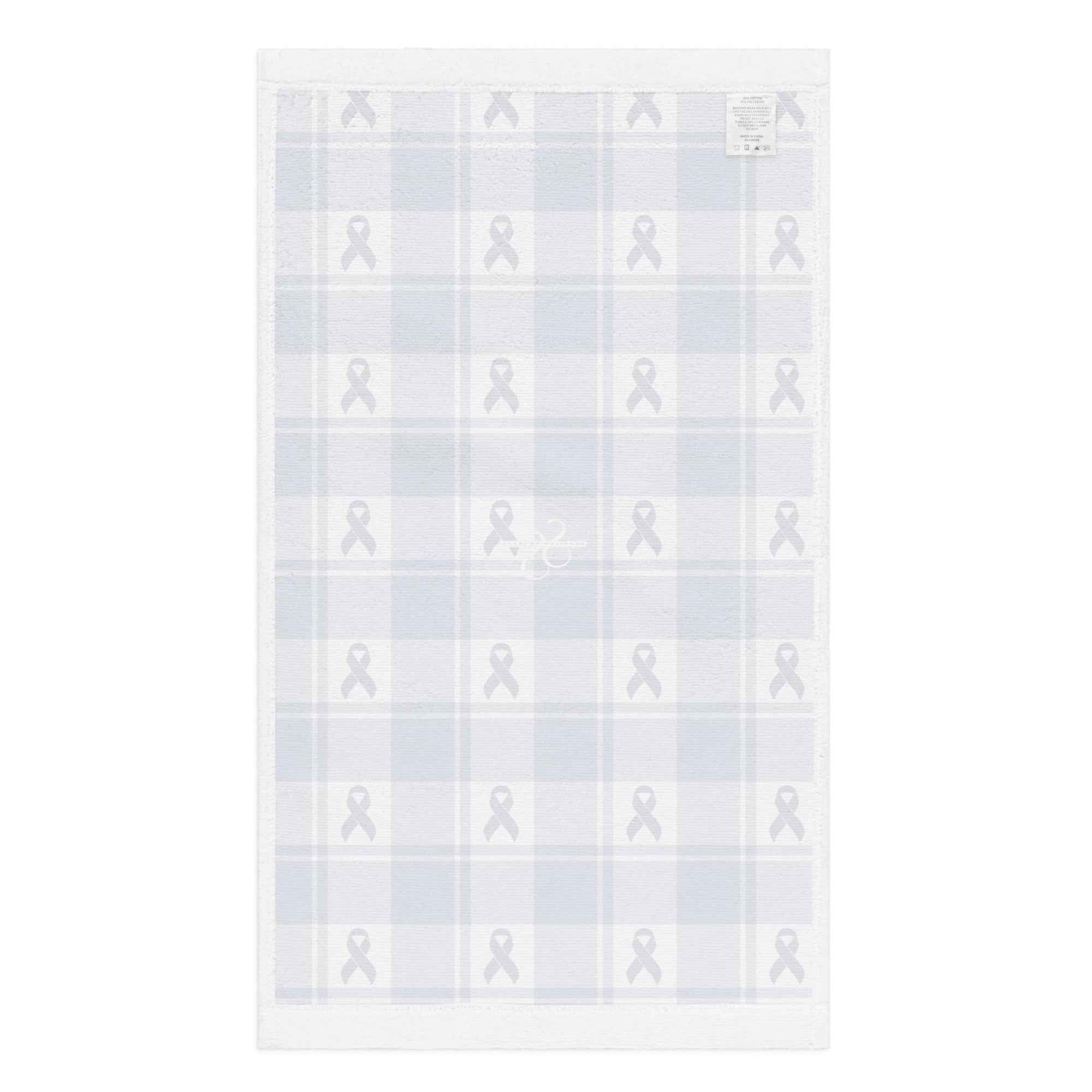 Hand Towel Colorectal Cancer Awareness Plaid, Dark Blue Ribbon, Supportive Gift - Scottish Squares