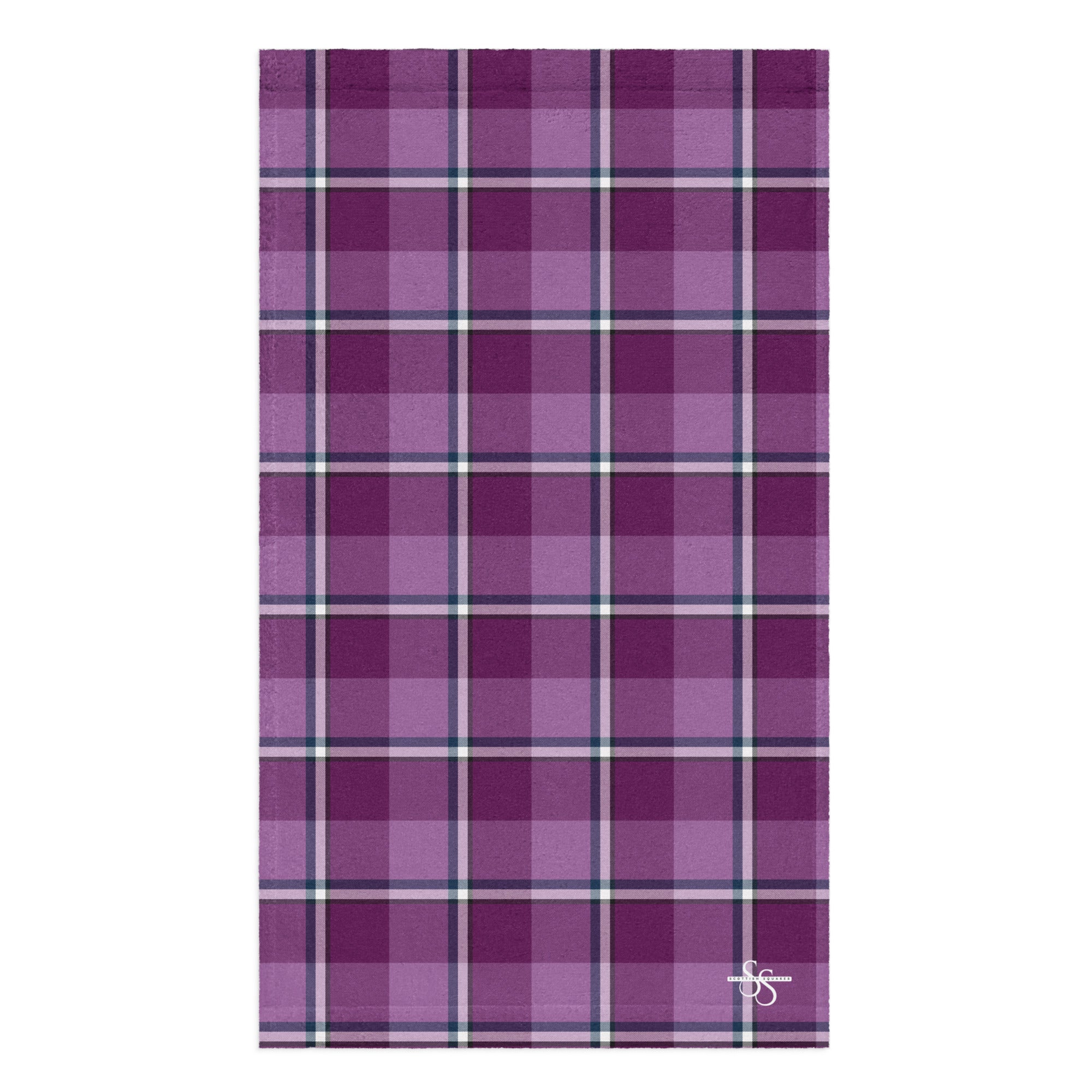 Purple and Trendy Pink Plaid Hand Towel - Scottish Squares