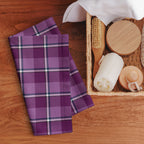 Purple and Trendy Pink Plaid Hand Towel - Scottish Squares