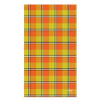 Blaze Orange and Bird Flower Plaid Hand Towel - Scottish Squares