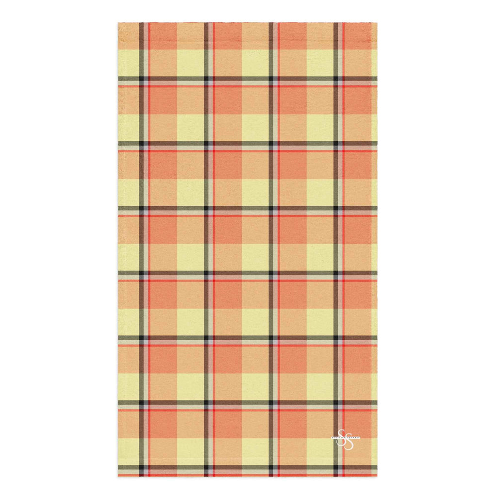 Claystone and Morning Mist Plaid Hand Towel - Scottish Squares