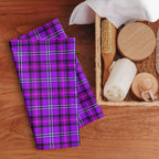 Electric Violet and Fuchsia Plaid Hand Towel - Scottish Squares