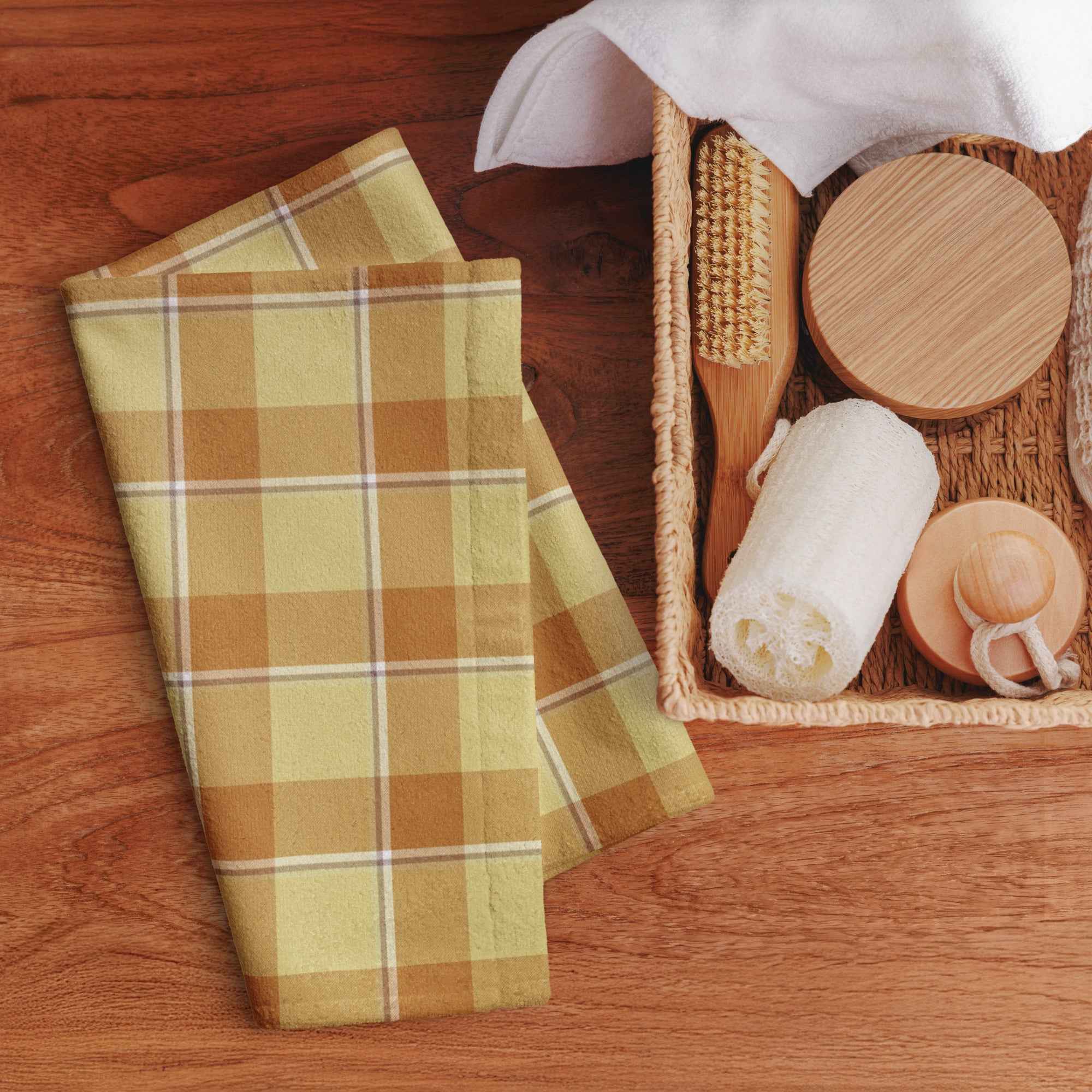 Zombie and Copper Plaid Hand Towel - Scottish Squares
