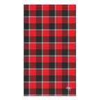 Red Ribbon and Heavy Metal Plaid Hand Towel - Scottish Squares