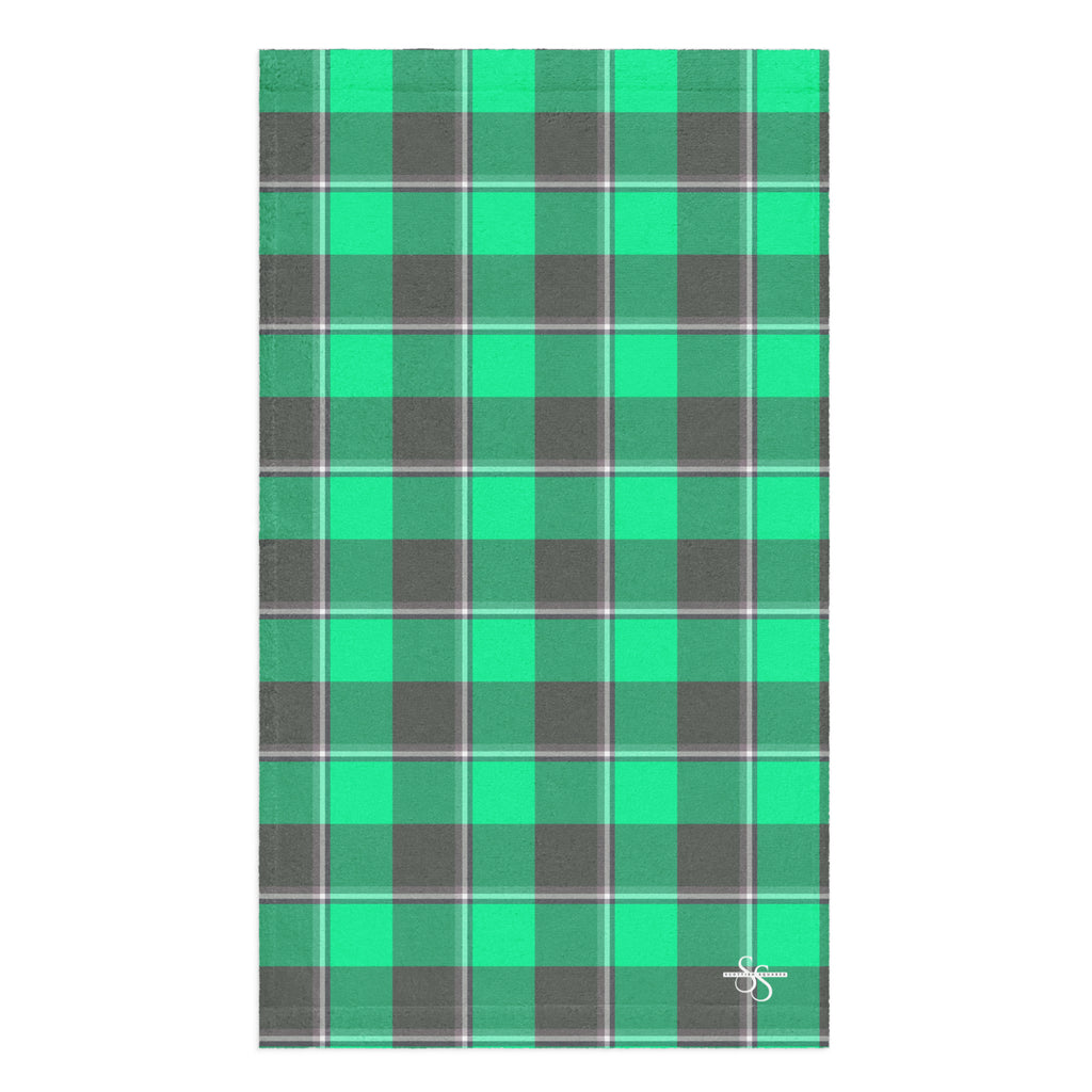 Spring Green and Finlandia Plaid Hand Towel - Scottish Squares
