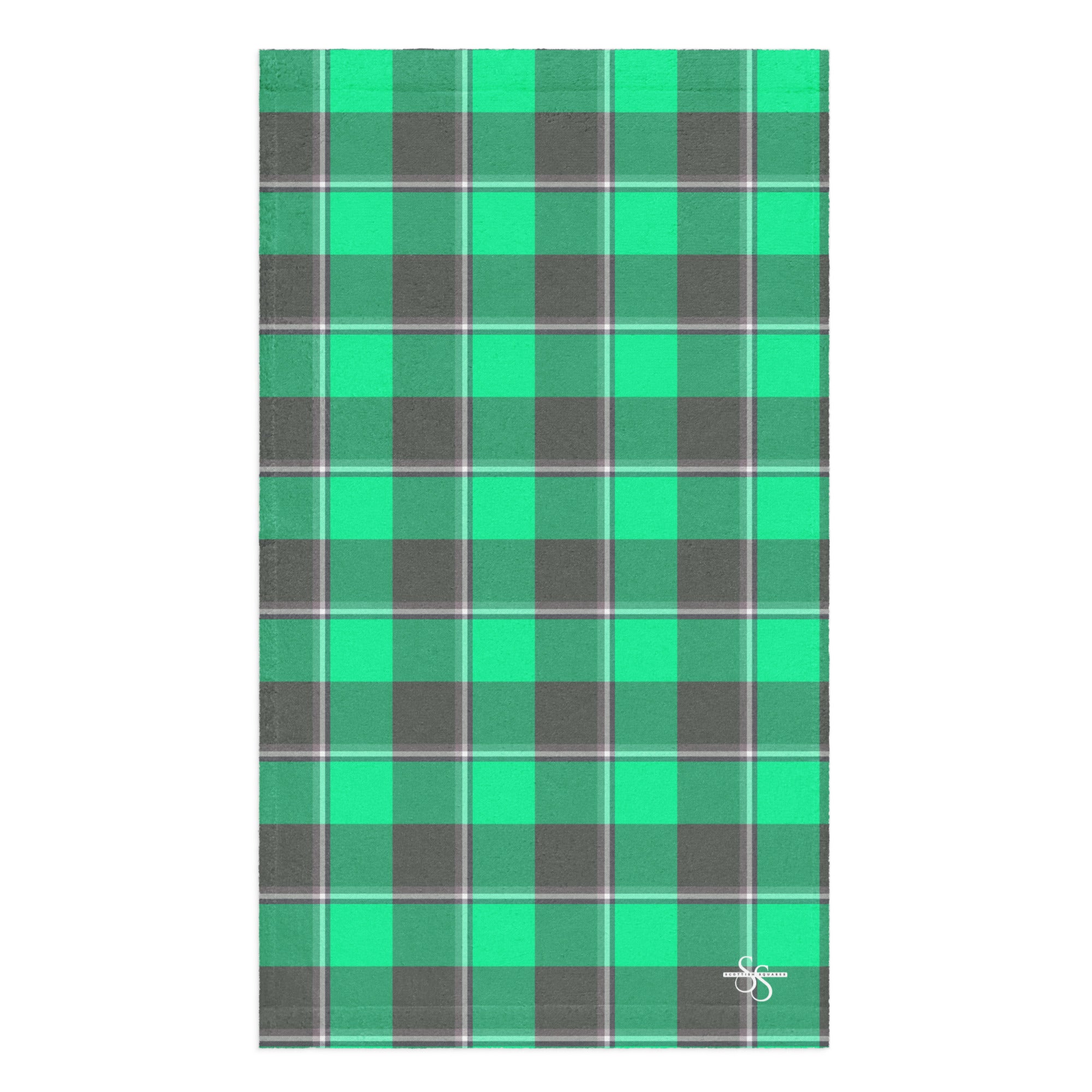 Spring Green and Finlandia Plaid Hand Towel - Scottish Squares