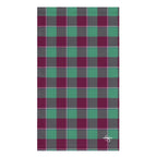 Ocean Green and Mulberry Wood Plaid Hand Towel - Scottish Squares