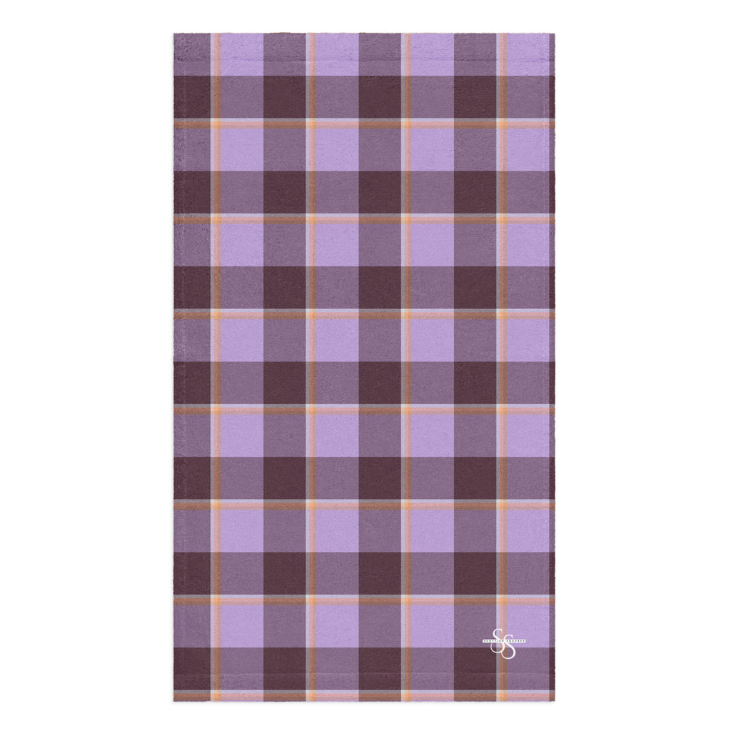 Light Wisteria and Livid Brown Plaid Hand Towel - Scottish Squares