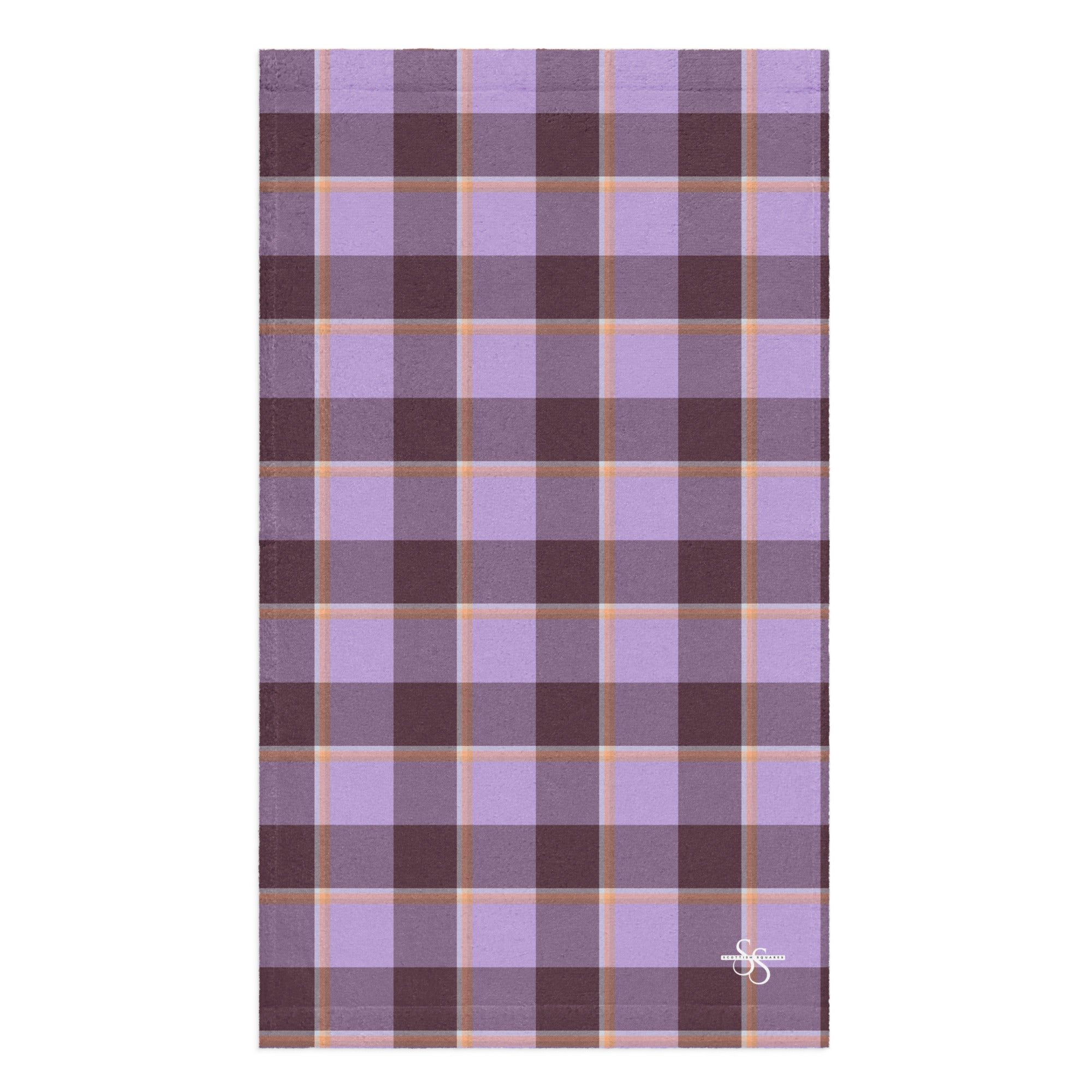 Light Wisteria and Livid Brown Plaid Hand Towel - Scottish Squares