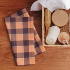 Hit Pink and Livid Brown Plaid Hand Towel - Scottish Squares