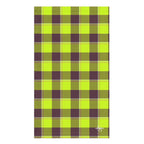 Electric Lime and Livid Brown Plaid Hand Towel - Scottish Squares