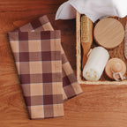 Whiskey and Livid Brown Plaid Hand Towel - Scottish Squares