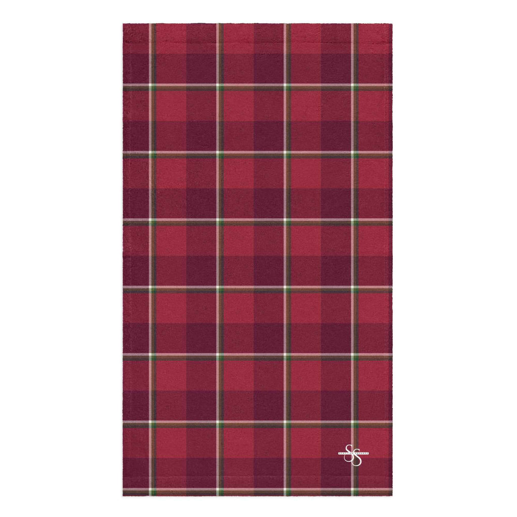 Old Brick and Cab Sav Plaid Hand Towel - Scottish Squares