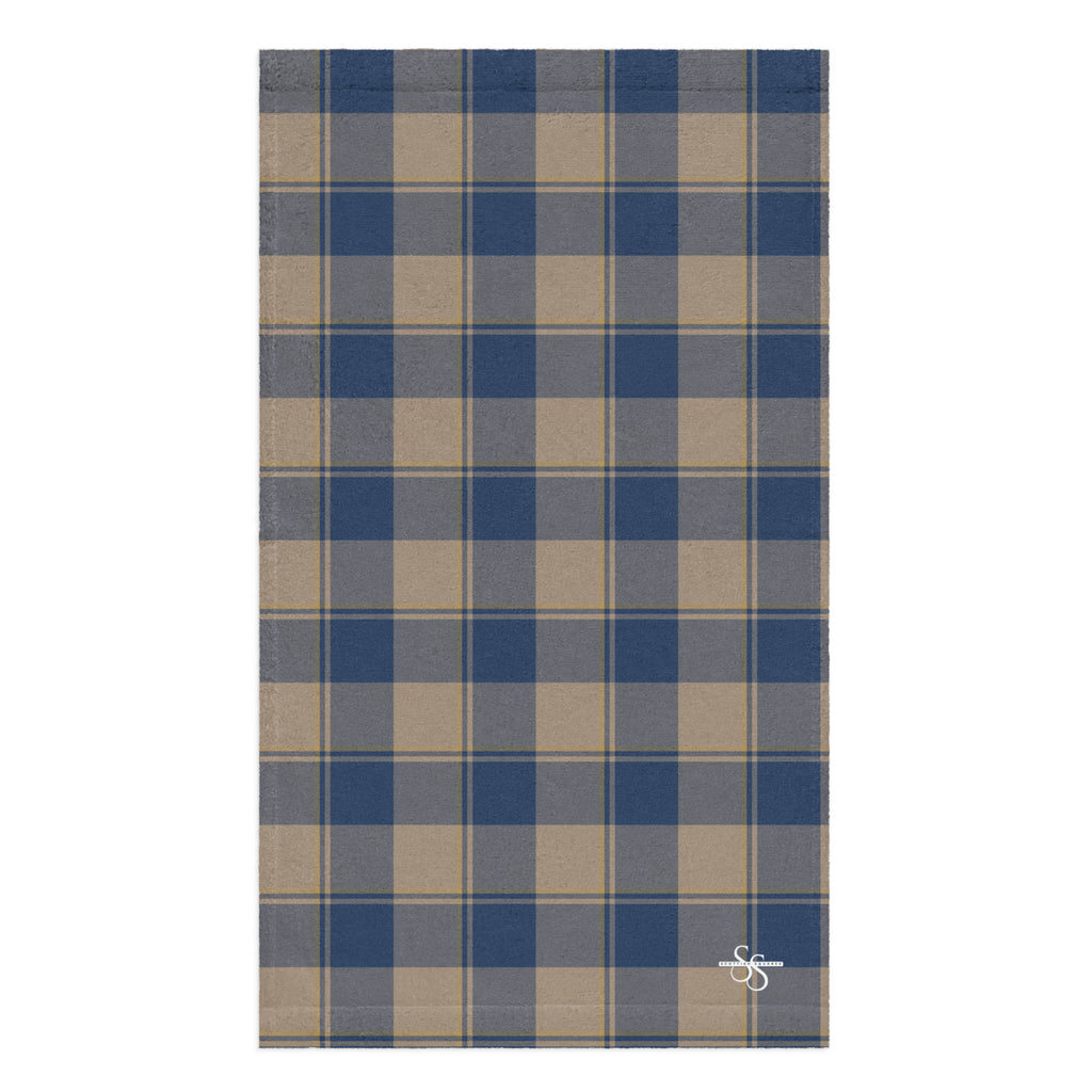 Cello and Donkey Brown Plaid Hand Towel - Scottish Squares