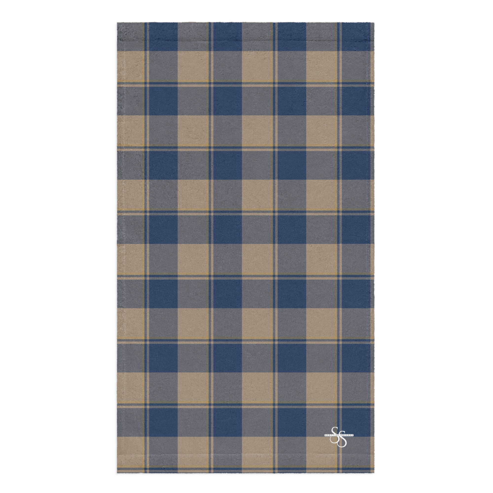 Cello and Donkey Brown Plaid Hand Towel - Scottish Squares