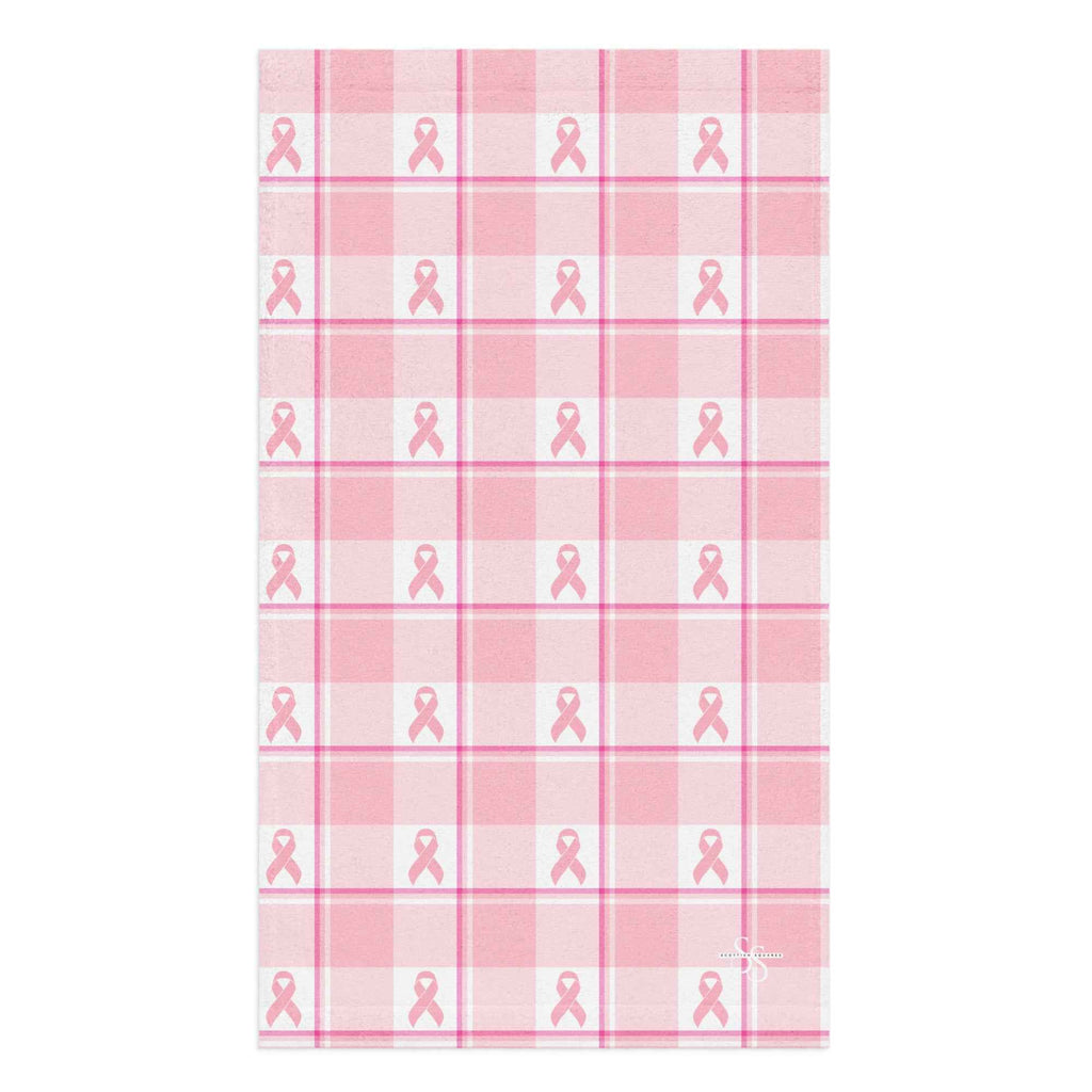 Hand Towel Breast Cancer Awareness Plaid Default Title - Scottish Squares