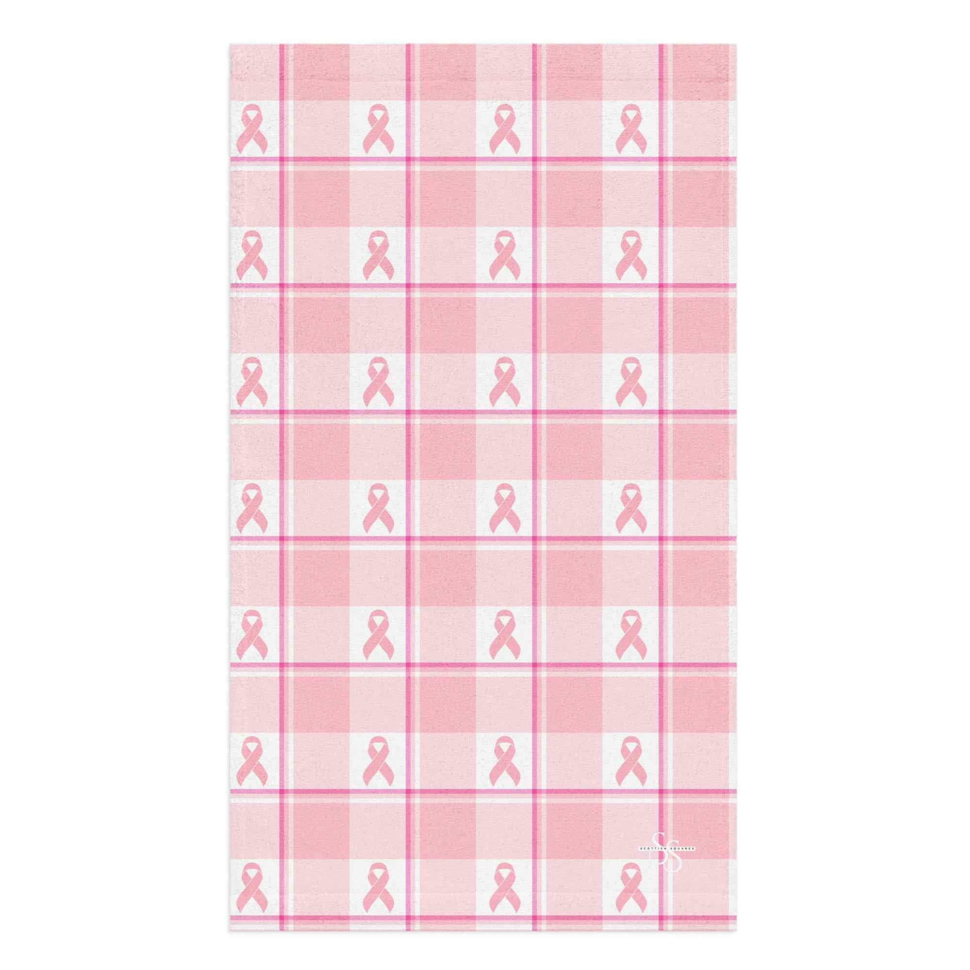 Hand Towel Breast Cancer Awareness Plaid Default Title - Scottish Squares