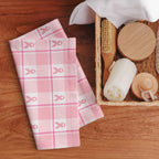 Hand Towel Breast Cancer Awareness Plaid - Scottish Squares