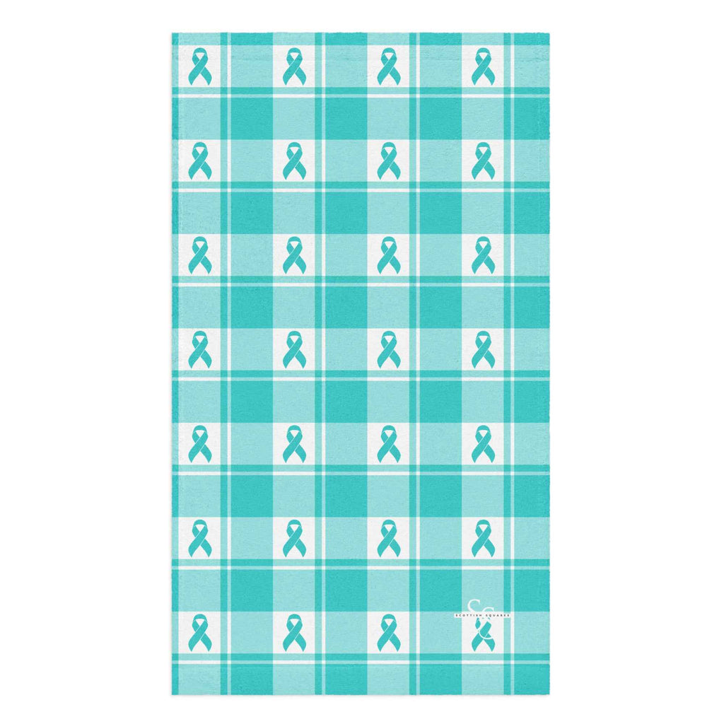 Hand Towel Ovarian Cancer Awareness Plaid Default Title - Scottish Squares
