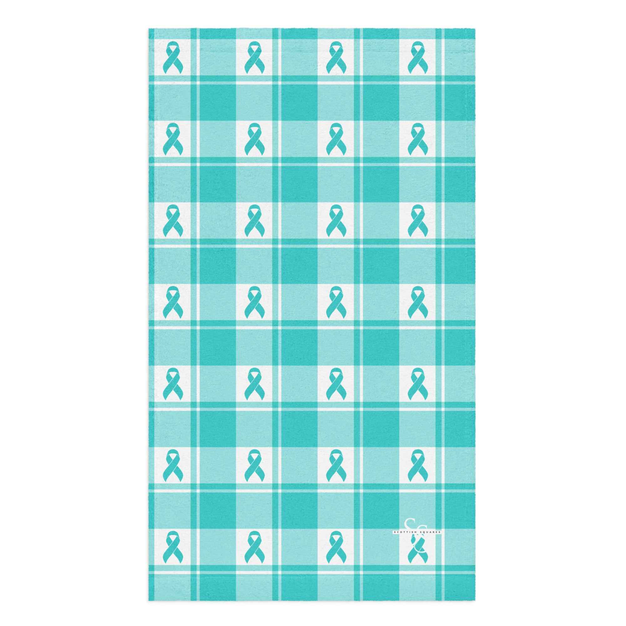 Hand Towel Ovarian Cancer Awareness Plaid Default Title - Scottish Squares