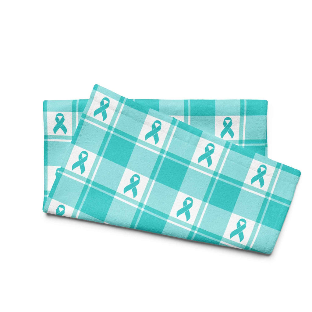Hand Towel Ovarian Cancer Awareness Plaid - Scottish Squares